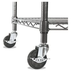 Alera ALESW604818BA NSF Certified 48 In. X 18 In. X 72 In. 4-Shelf Wire Shelving Kit With Casters - Black Anthracite -Tool Store alensw604818ba d