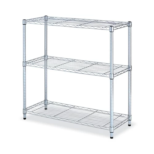 Alera ALESW833614SR 36 In. W X 14 In. D X 36 In. H Three-Shelf Residential Wire Shelving - Silver 1 Alera ALESW833614SR 36 In. W X 14 In. D X 36 In. H Three-Shelf Residential Wire Shelving - Silver