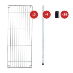 Alera ALESW833614SR 36 In. W X 14 In. D X 36 In. H Three-Shelf Residential Wire Shelving - Silver 11 Alera ALESW833614SR 36 In. W X 14 In. D X 36 In. H Three-Shelf Residential Wire Shelving - Silver -Tool Store alensw833614sr d