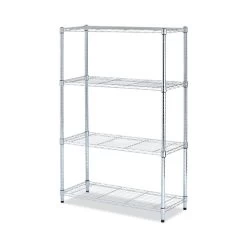 Alera ALESW843614SR 36 In. W X 14 In. D X 54 In. H Four-Shelf Residential Wire Shelving - Silver
