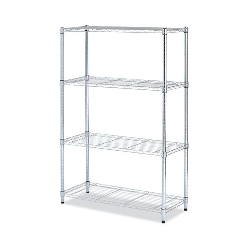 Alera ALESW843614SR 36 In. W X 14 In. D X 54 In. H Four-Shelf Residential Wire Shelving - Silver 1 Alera ALESW843614SR 36 In. W X 14 In. D X 54 In. H Four-Shelf Residential Wire Shelving - Silver