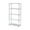 Alera ALESW853614SR 36 In. W X 14 In. D X 72 In. H Five-Shelf Residential Wire Shelving - Silver
