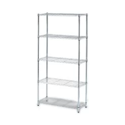 Alera ALESW853614SR 36 In. W X 14 In. D X 72 In. H Five-Shelf Residential Wire Shelving - Silver