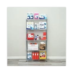 Alera ALESW853614SR 36 In. W X 14 In. D X 72 In. H Five-Shelf Residential Wire Shelving - Silver 13 Alera ALESW853614SR 36 In. W X 14 In. D X 72 In. H Five-Shelf Residential Wire Shelving - Silver -Tool Store alensw853614sr f