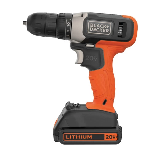 Black & Decker BCD702C1 20V MAX Brushed Lithium-Ion 3/8 In. Cordless Drill Driver Kit (1.5 Ah) 4 Black & Decker BCD702C1 20V MAX Brushed Lithium-Ion 3/8 In. Cordless Drill Driver Kit (1.5 Ah) - Image 4