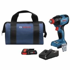 Bosch GDX18V-1860CB15 18V Brushless Lithium-Ion 1/4 In. And 1/2 In. Cordless 2-in-1 Bit/Socket Impact Driver/Wrench Kit (4 Ah)