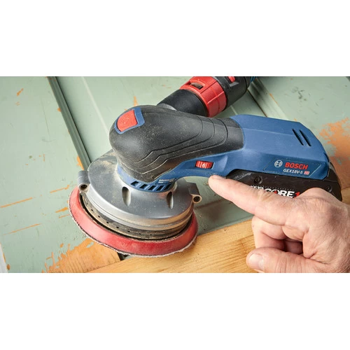 Bosch GEX18V-5B15 18V Brushless Lithium-Ion 5 In. Cordless Random Orbit Sander Kit (4 Ah) 9 Bosch GEX18V-5B15 18V Brushless Lithium-Ion 5 In. Cordless Random Orbit Sander Kit (4 Ah) - Image 9