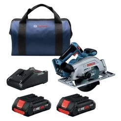 Bosch GKS18V-22B25 18V Brushless Lithium-Ion Blade-Right 6-1/2 In. Cordless Circular Saw Kit With 2 Batteries (4 Ah)