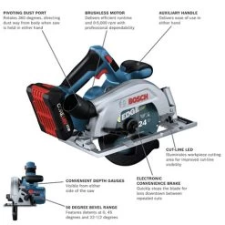 Bosch GKS18V-22B25 18V Brushless Lithium-Ion Blade-Right 6-1/2 In. Cordless Circular Saw Kit With 2 Batteries (4 Ah) -Tool Store bshngks18v 22b25 d