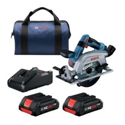 Bosch GKS18V-22LB25 18V Brushless Blade-Left Lithium-Ion 6-1/2 In. Cordless Circular Saw Kit With 2 Batteries (4 Ah)