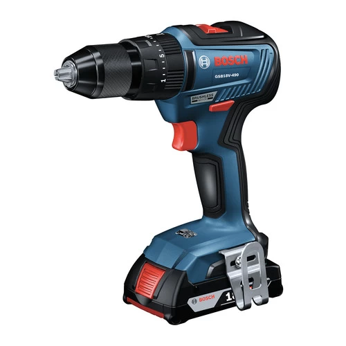 Bosch GSB18V-490B12 18V EC Brushless Lithium-Ion 1/2 In. Cordless Hammer Drill Driver Kit (2 Ah) 2 Bosch GSB18V-490B12 18V EC Brushless Lithium-Ion 1/2 In. Cordless Hammer Drill Driver Kit (2 Ah) - Image 2