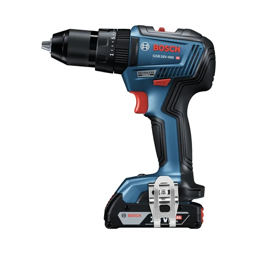 Bosch GSB18V-490B12 18V EC Brushless Lithium-Ion 1/2 In. Cordless Hammer Drill Driver Kit (2 Ah) 3 Bosch GSB18V-490B12 18V EC Brushless Lithium-Ion 1/2 In. Cordless Hammer Drill Driver Kit (2 Ah) - Image 3