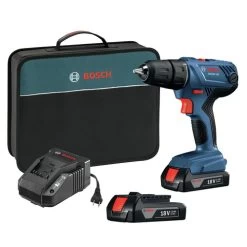 Bosch GSR18V-190B22 18V Compact Lithium-Ion 1/2 In. Cordless Drill/Driver Kit (1.5 Ah)