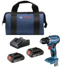 Bosch GSR18V-400B22 18V Brushless Lithium-Ion 1/2 In. Cordless Compact Drill Driver Kit With 2 Batteries (2 Ah)
