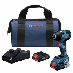 Factory Reconditioned Bosch GDR18V-1800CB25-RT 18V EC Brushless Lithium-Ion 1/4 In. Cordless Hex Impact Driver Kit With (2) 4 Ah Batteries