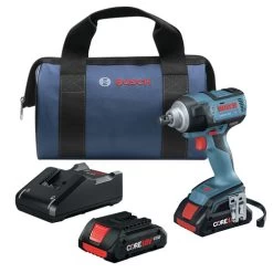 Factory Reconditioned Bosch GDS18V-221B25-RT 18V EC Brushless Lithium-Ion 1/2 In. Cordless Impact Wrench Kit (4 Ah)