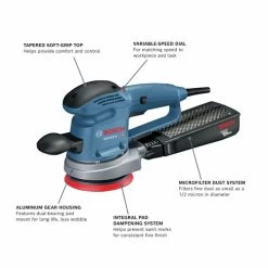 Factory Reconditioned Bosch GEX33-5N-RT 120V 3.3 Amp Variable Speed 5 In. Corded Multi-Hole Random Orbit Sander/Polisher -Tool Store bshrgex33 5n rt d
