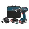 Factory Reconditioned Bosch HDS182-02-RT 18V Lithium-Ion Brushless Compact Tough 1/2 In. Cordless Hammer Drill Driver Kit (2 Ah)