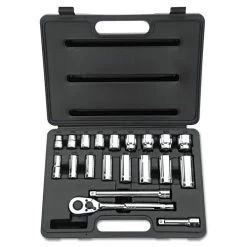 Stanley 85-404 20-Piece 3/8 In. Drive 12-Point SAE Standard/Deep Socket Set