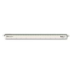 Chartpak 238 12 In. Long Adjustable Triangular Scale Aluminum Architects Ruler - Silver