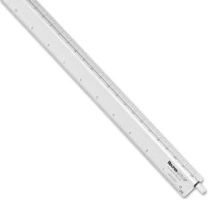 Chartpak 238 12 In. Long Adjustable Triangular Scale Aluminum Architects Ruler - Silver -Tool Store chan238 b