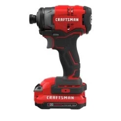 Craftsman CMCF810C2 V20 MAX Brushless Lithium-Ion 1/4 In. Cordless Impact Driver Kit With 2 Batteries (1.5 Ah)
