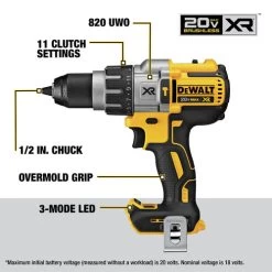 Dewalt DCD996B 20V MAX XR Brushless Lithium-Ion 3-Speed 1/2 In. Cordless Hammer Drill (Tool Only) -Tool Store dewndcd996b f