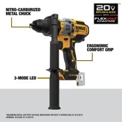 Dewalt DCD999B 20V MAX Brushless Lithium-Ion 1/2 In. Cordless Hammer Drill Driver With FLEXVOLT ADVANTAGE (Tool Only) -Tool Store dewndcd999b j