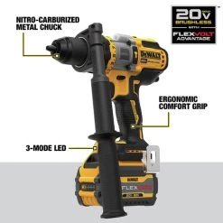 Dewalt DCD999T1 20V MAX Brushless Lithium-Ion 1/2 In. Cordless Hammer Drill Driver Kit With FLEXVOLT ADVANTAGE (6 Ah) -Tool Store dewndcd999t1 g