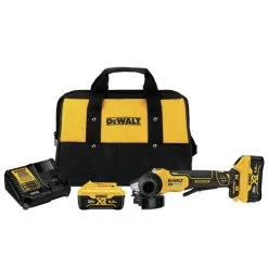 Dewalt DCG413R2 20V MAX XR Brushless Lithium-Ion 4-1/2 In. Cordless Paddle Switch Small Angle Grinder With Kickback Brake Kit With (2) 6 Ah Batteries