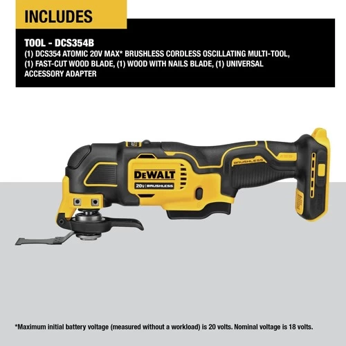Dewalt DCS354B 20V MAX ATOMIC Brushless Oscillating Multi-Tool (Tool Only) 2 Dewalt DCS354B 20V MAX ATOMIC Brushless Oscillating Multi-Tool (Tool Only) - Image 2