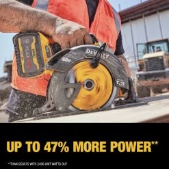 Dewalt DCS578X2 60V MAX FLEXVOLT Brushless Lithium-Ion 7-1/4 In. Cordless Circular Saw Kit With Brake And 2 Batteries (9 Ah) -Tool Store dewndcs578x2 m