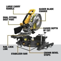 Dewalt DCS781B 60V MAX Brushless Lithium-Ion Cordless 12 In. Double Bevel Sliding Miter Saw (Tool Only) 36 Dewalt DCS781B 60V MAX Brushless Lithium-Ion Cordless 12 In. Double Bevel Sliding Miter Saw (Tool Only) -Tool Store dewndcs781b p