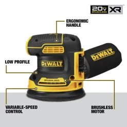 Dewalt DCW210B 20V MAX XR 5 In. Cordless Random Orbital Sander (Tool Only) 19 Dewalt DCW210B 20V MAX XR 5 In. Cordless Random Orbital Sander (Tool Only) -Tool Store dewndcw210b d