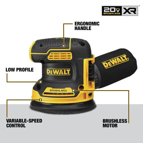 Dewalt DCW210B 20V MAX XR 5 In. Cordless Random Orbital Sander (Tool Only) 6 Dewalt DCW210B 20V MAX XR 5 In. Cordless Random Orbital Sander (Tool Only) - Image 6