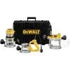 Dewalt DW618B3 120V 12 Amp Brushed 2-1/4 HP Corded Three Base Router Kit