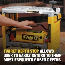 Dewalt DW734 120V 15 Amp Brushed 12-1/2 In. Corded Thickness Planer With Three Knife Cutter-Head -Tool Store dewndw734 l