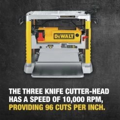 Dewalt DW734 120V 15 Amp Brushed 12-1/2 In. Corded Thickness Planer With Three Knife Cutter-Head -Tool Store dewndw734 n