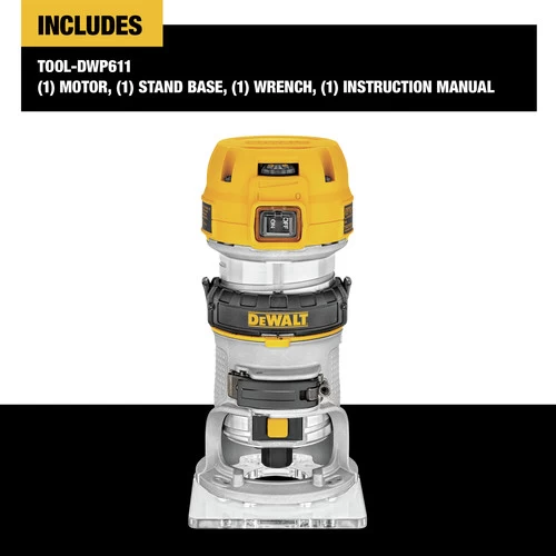 Dewalt DWP611 110V 7 Amp 1-1/4 HP Variable Speed Max Torque Corded Compact Router 2 Dewalt DWP611 110V 7 Amp 1-1/4 HP Variable Speed Max Torque Corded Compact Router - Image 2