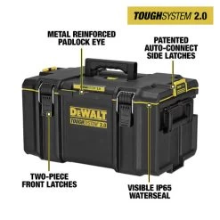 Dewalt DWST08300 TOUGHSYSTEM 2.0 Toolbox - Large, Black -Tool Store dewndwst08300 g