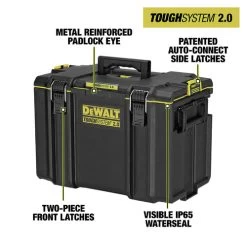 Dewalt DWST08400 21-3/4 In. X 14-3/4 In. X 16-1/4 In. ToughSystem 2.0 Tool Box - X-Large, Black -Tool Store dewndwst08400 h