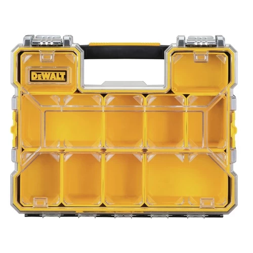 Dewalt DWST14825 14 In. X 17-1/2 In. X 4-1/2 In. Deep Pro Organizer With Metal Latch - Yellow/Clear/Black 2 Dewalt DWST14825 14 In. X 17-1/2 In. X 4-1/2 In. Deep Pro Organizer With Metal Latch - Yellow/Clear/Black - Image 2