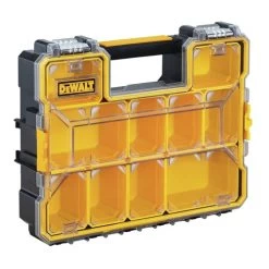 Dewalt DWST14825 14 In. X 17-1/2 In. X 4-1/2 In. Deep Pro Organizer With Metal Latch - Yellow/Clear/Black 6 Dewalt DWST14825 14 In. X 17-1/2 In. X 4-1/2 In. Deep Pro Organizer With Metal Latch - Yellow/Clear/Black -Tool Store dewndwst14825 b