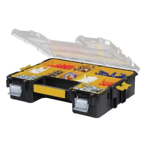 Dewalt DWST14825 14 In. X 17-1/2 In. X 4-1/2 In. Deep Pro Organizer With Metal Latch - Yellow/Clear/Black 4 Dewalt DWST14825 14 In. X 17-1/2 In. X 4-1/2 In. Deep Pro Organizer With Metal Latch - Yellow/Clear/Black - Image 4