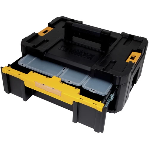 Dewalt DWST17803 12-1/4 In. X 16-3/4 In. X 6-7/8 In. TSTAK III Single Deep Drawer Organizer - Black/Yellow 3 Dewalt DWST17803 12-1/4 In. X 16-3/4 In. X 6-7/8 In. TSTAK III Single Deep Drawer Organizer - Black/Yellow - Image 3