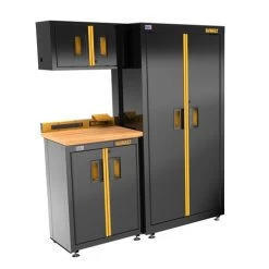 Dewalt DWST24101 4-Piece 63 In. Welded Storage Suite With 2-Door Base Cabinet And Wood Top