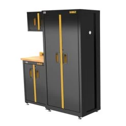 Dewalt DWST24101 4-Piece 63 In. Welded Storage Suite With 2-Door Base Cabinet And Wood Top -Tool Store dewndwst24101 b