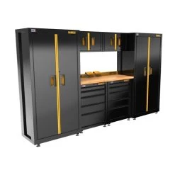 Dewalt DWST27301 7-Piece 126 In. Welded Storage Suite With 2 5-Drawer Base Cabinets And Wood Top