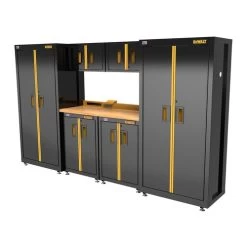 Dewalt DWST27401 7-Piece 126 In. Welded Storage Suite With 2 2-Door Base Cabinets And Wood Top -Tool Store dewndwst27401 b