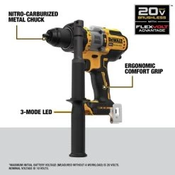 Factory Reconditioned Dewalt DCD999BR 20V MAX Brushless Lithium-Ion 1/2 In. Cordless Hammer Drill Driver With FLEXVOLT ADVANTAGE (Tool Only) -Tool Store dewrdcd999br f